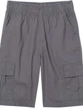 Boys HUSKY, Sz 8, 8H, Children's Place Outdoor Cargo Shorts, Pull On, Gray, Grey